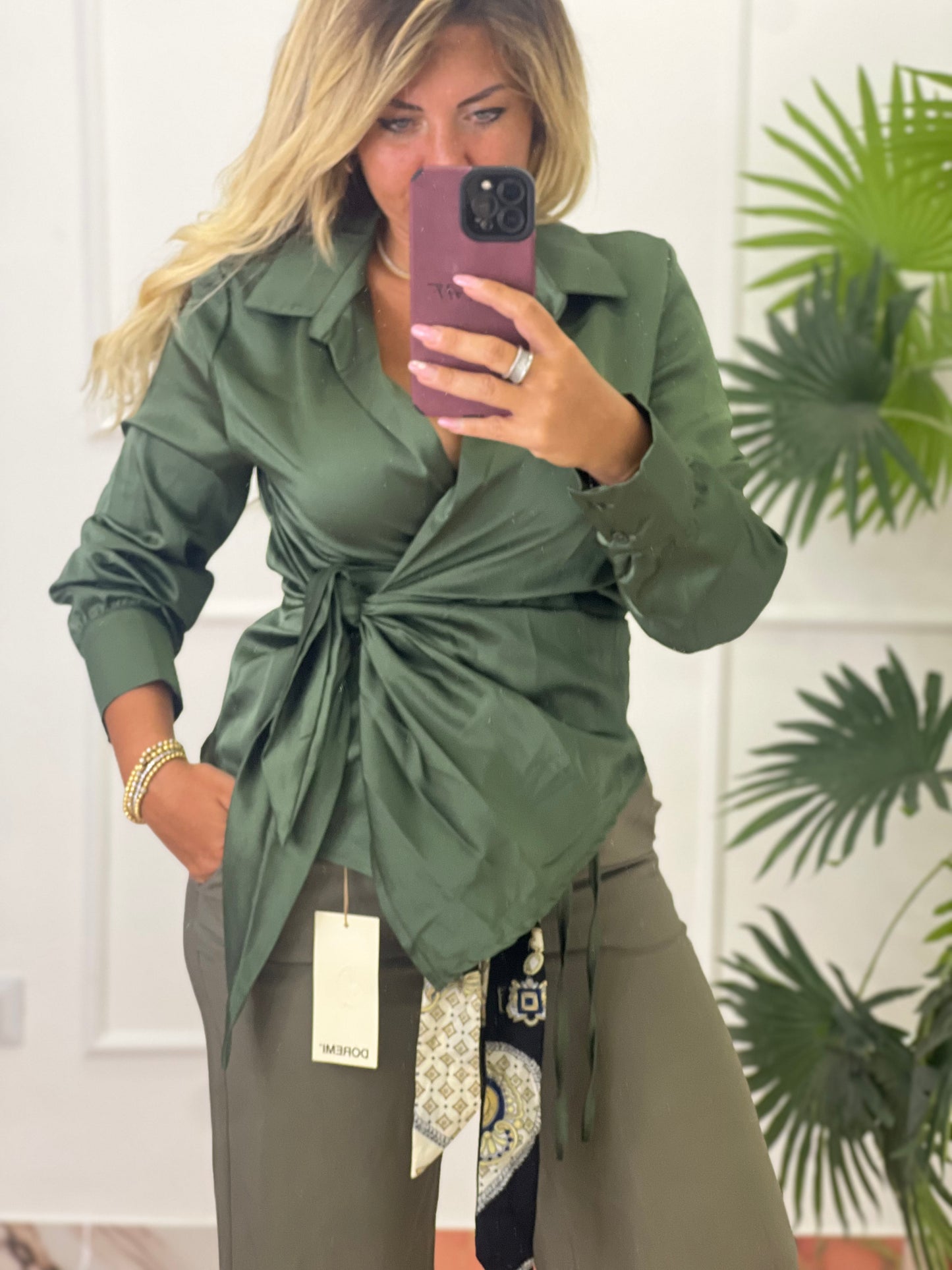 Camicia kimono verde