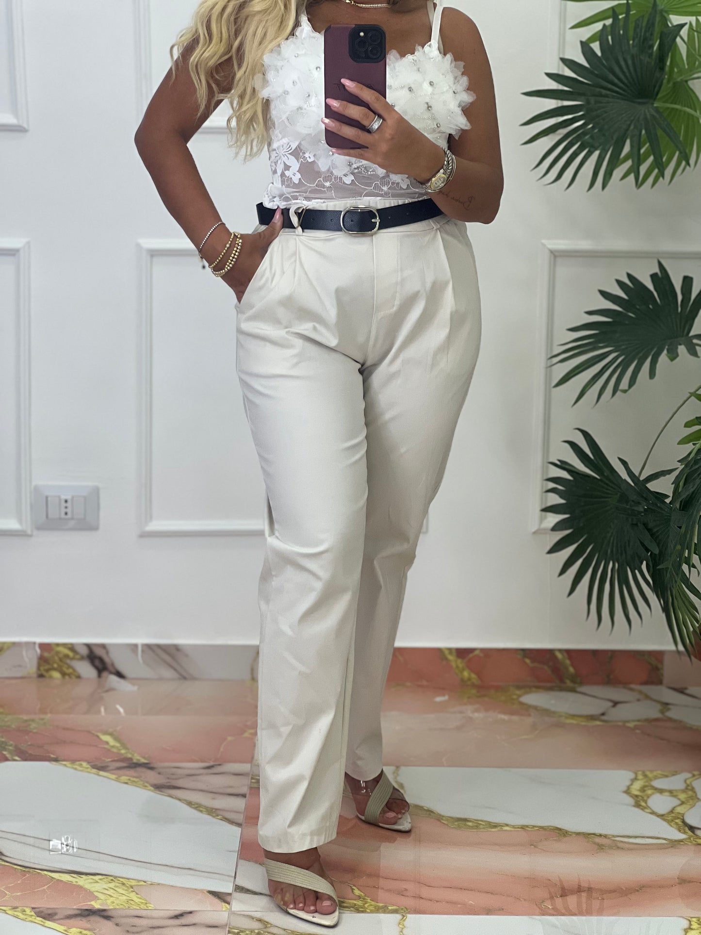 Pantalone luis crema