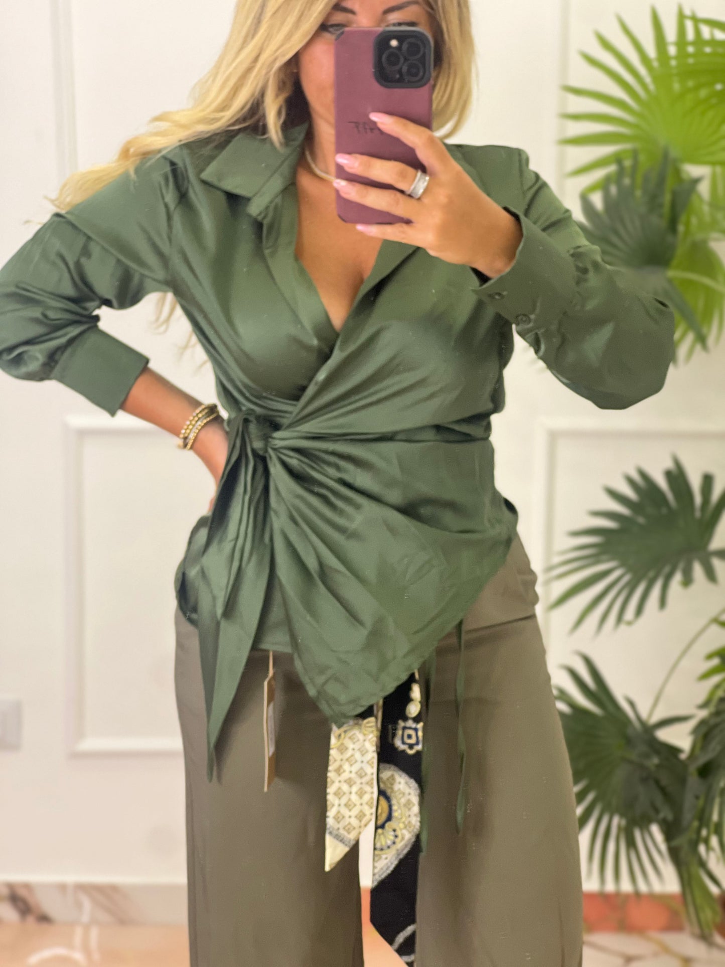 Camicia kimono verde