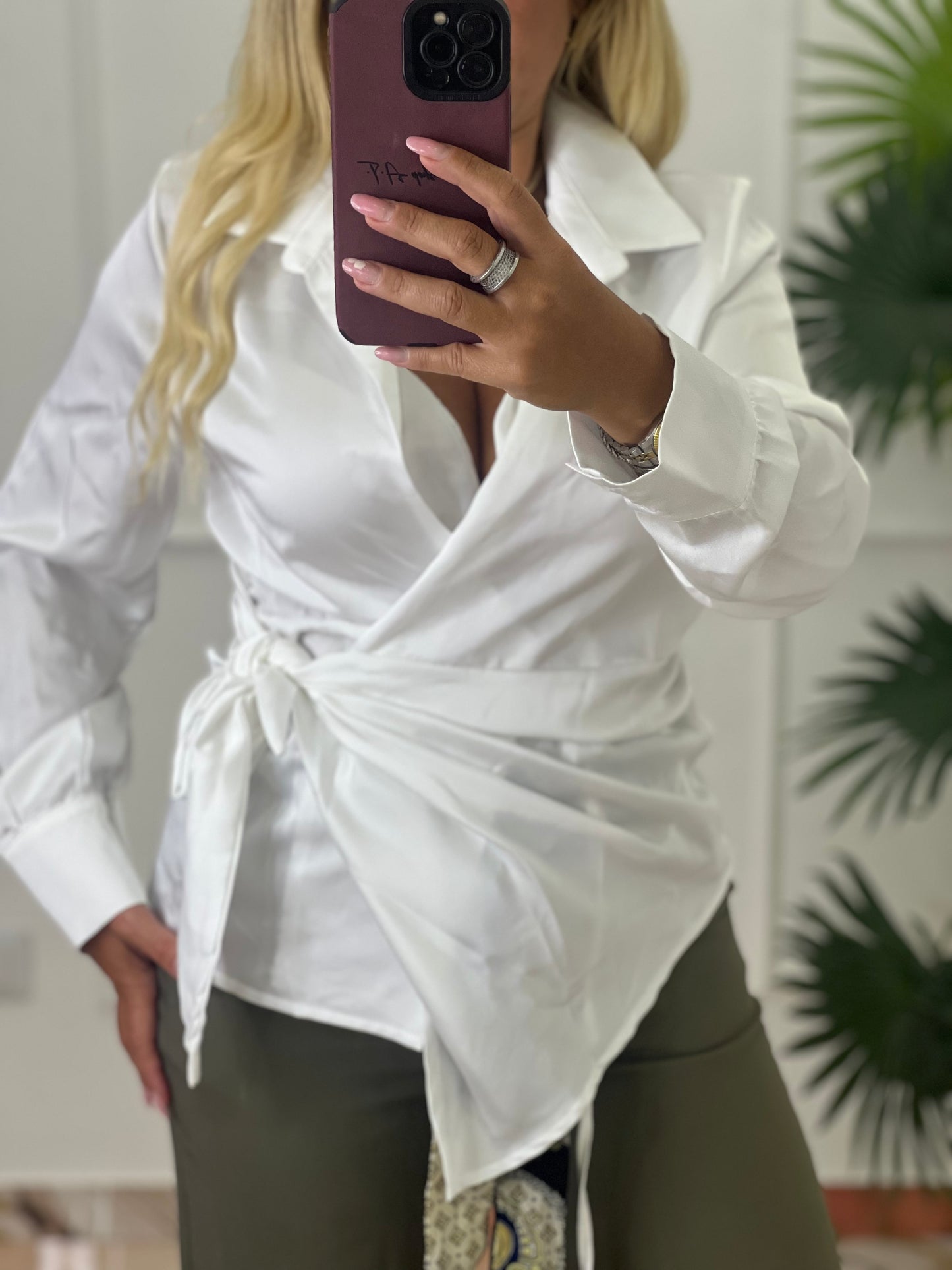 Camicia kimono bianca