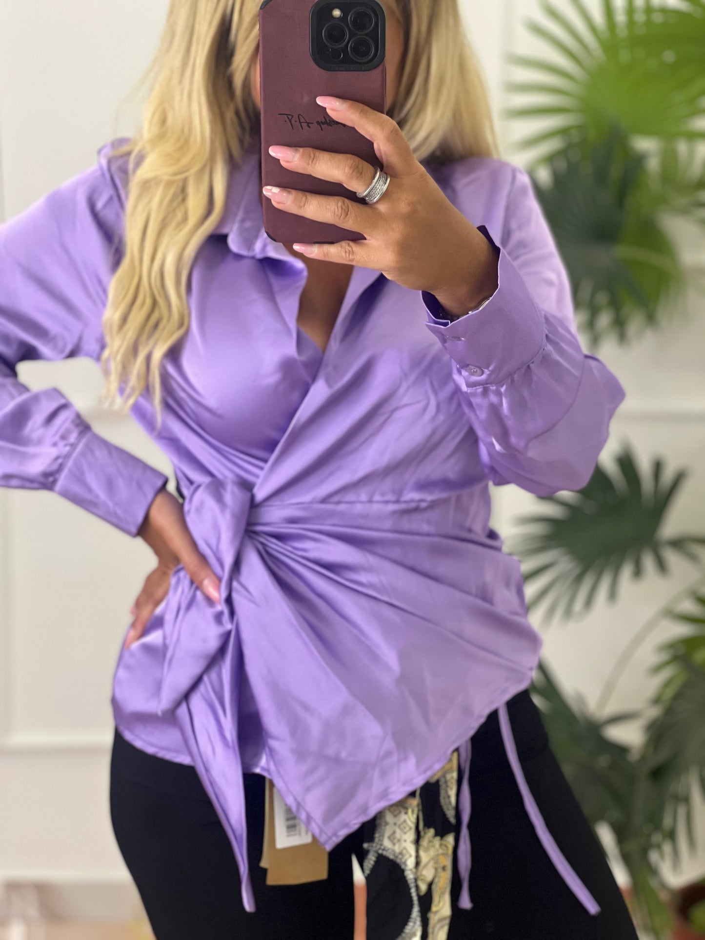 Camicia kimono lilla