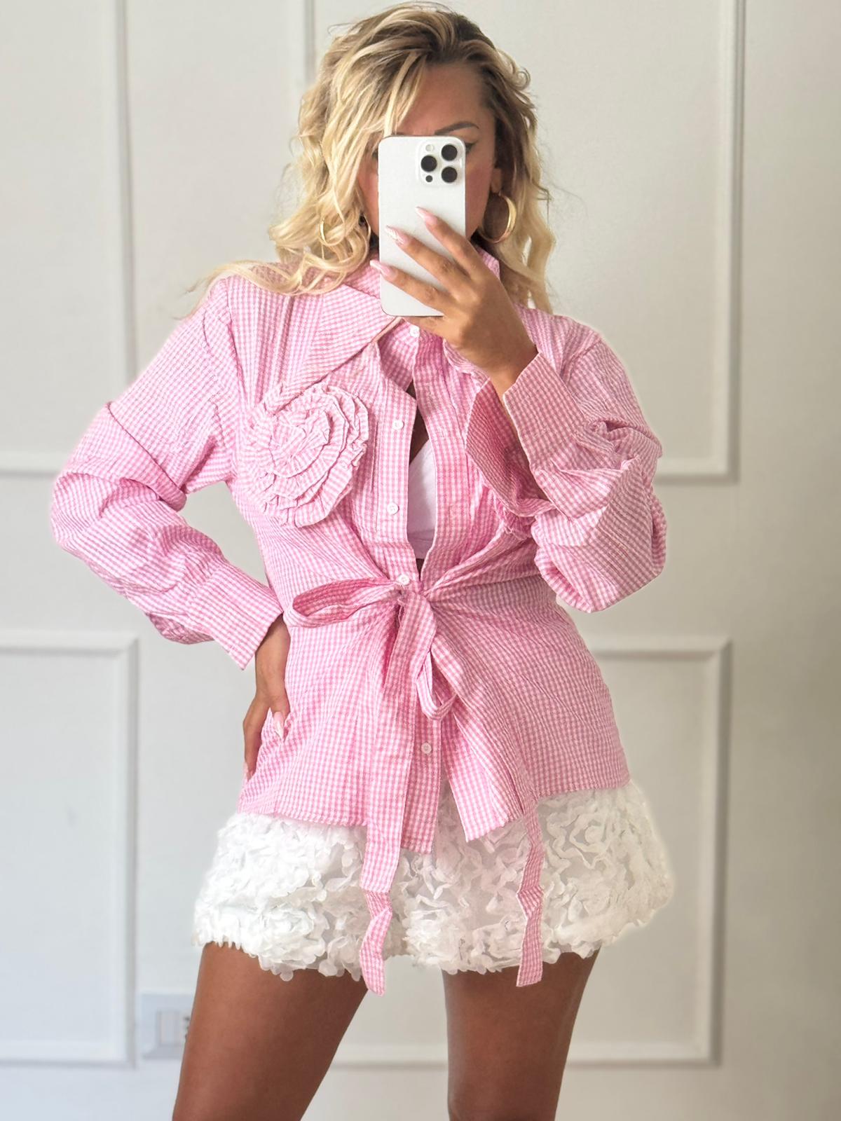 Camicia Quadri Rosa