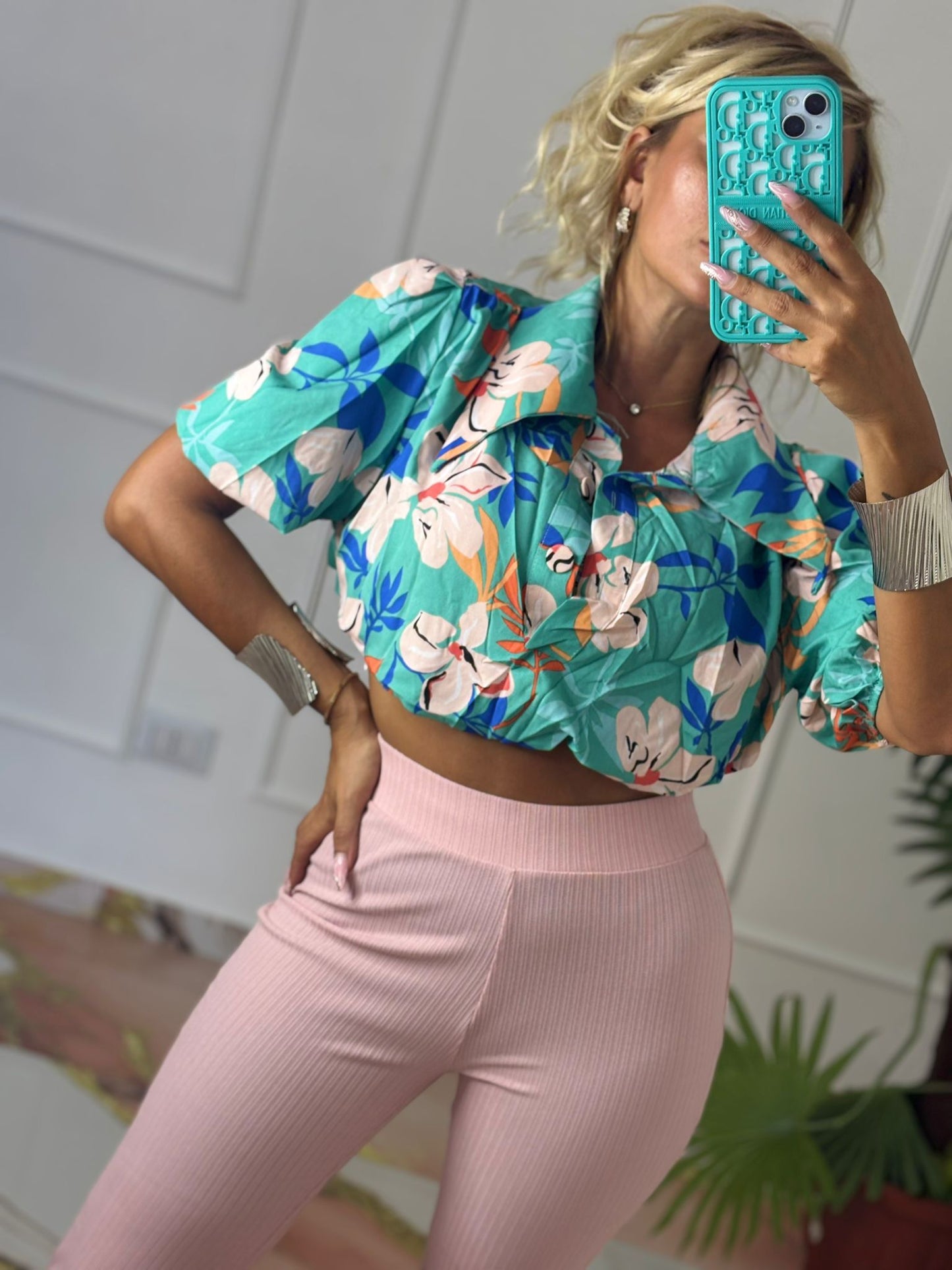 Camicia Flor Celeste