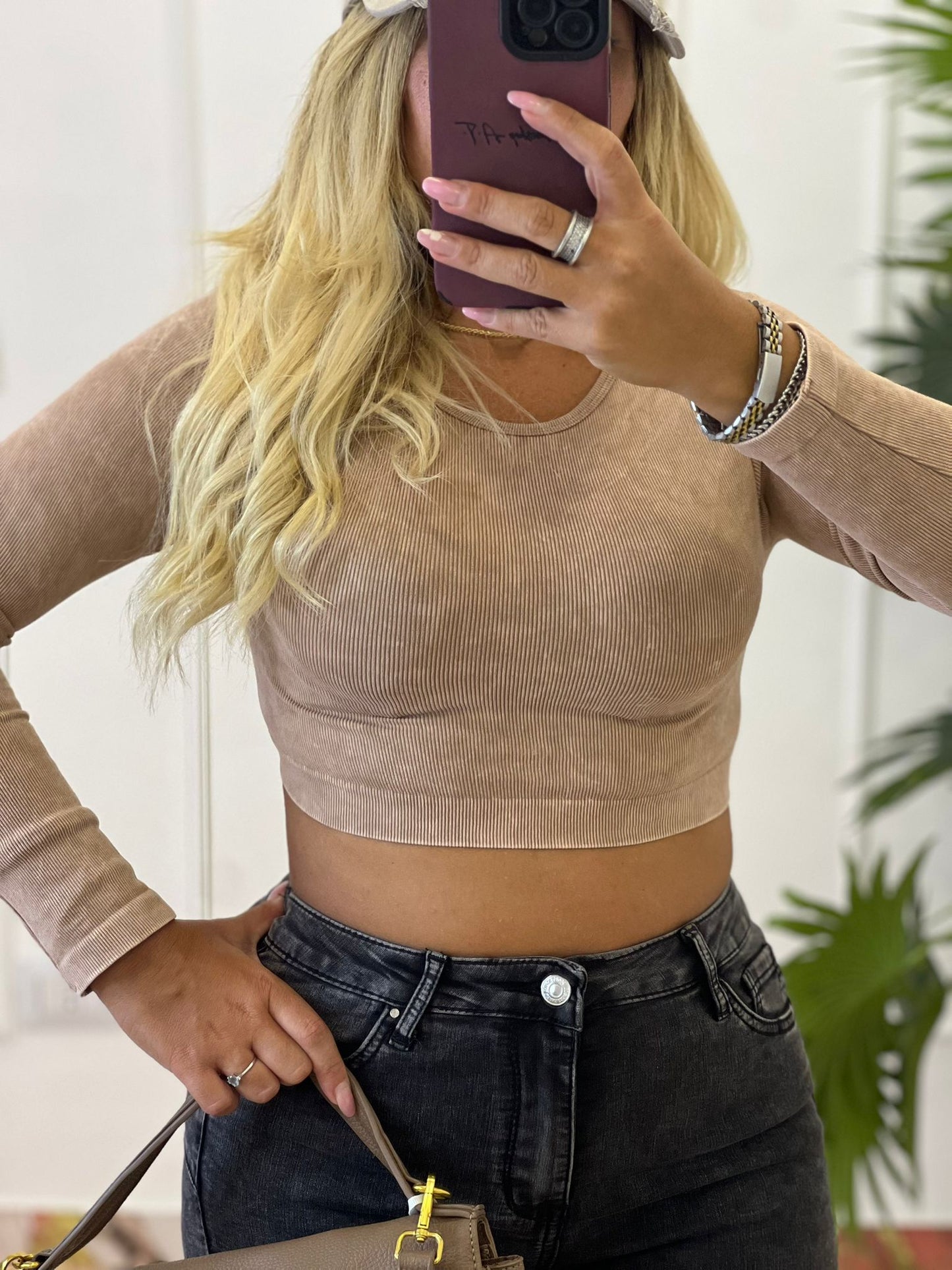 Maglia Crop Beige