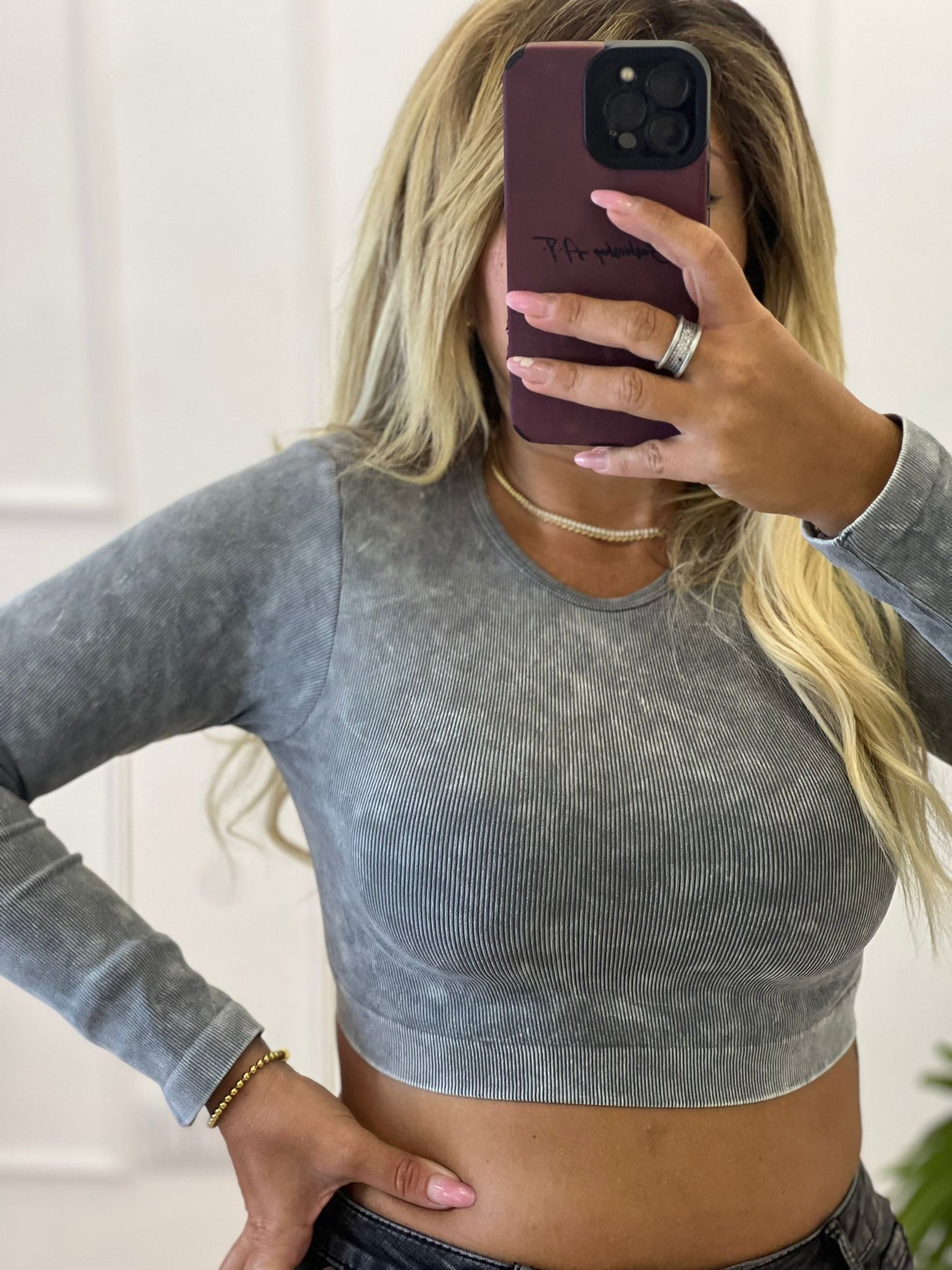 Maglia Crop Grigio