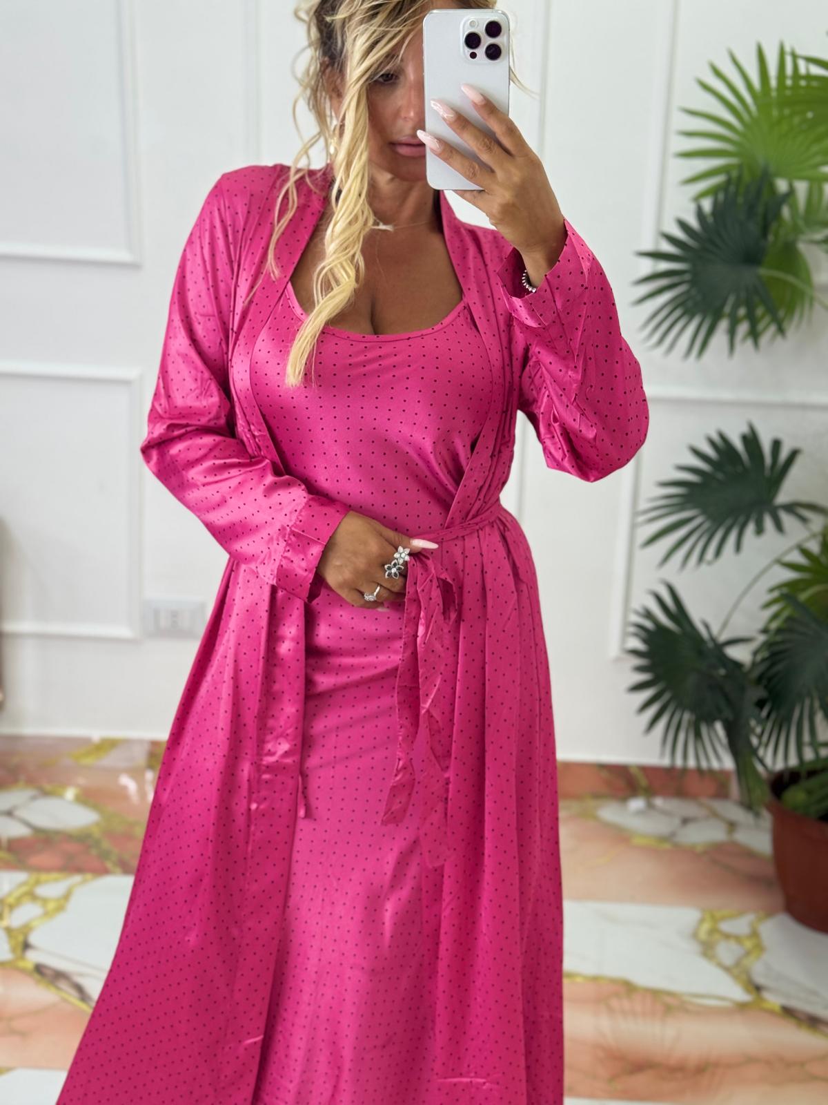 Pigiama A Pois Fucsia