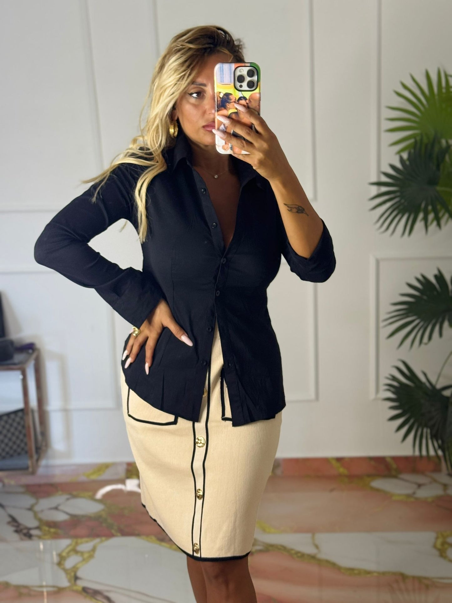Camicia slim nera