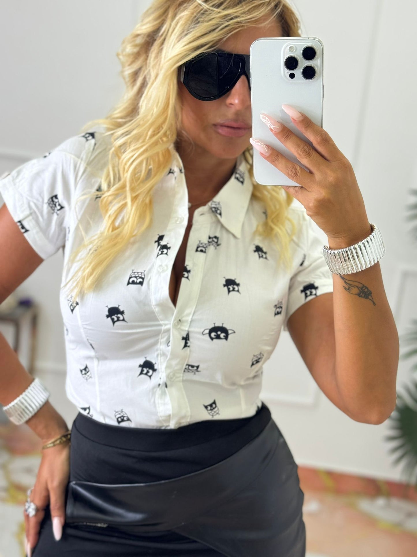 Camicia gufetta bianca