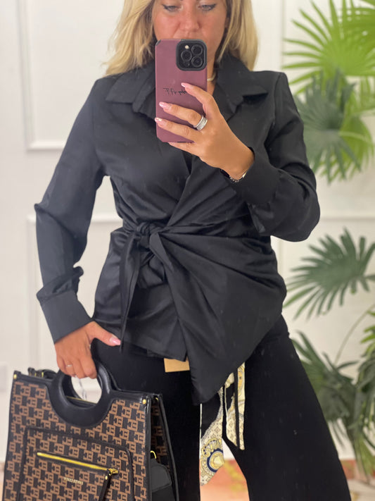 Camicia kimono nera