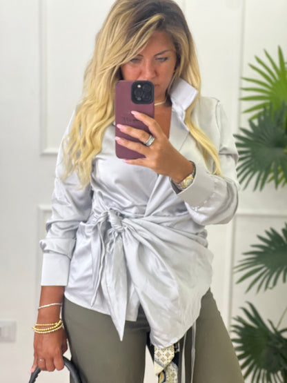 Camicia kimono perla