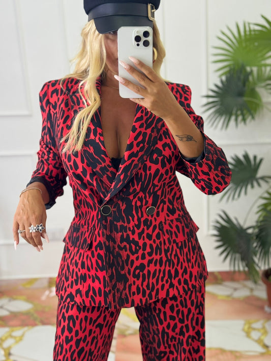 Tailleur tigre rosso luxury
