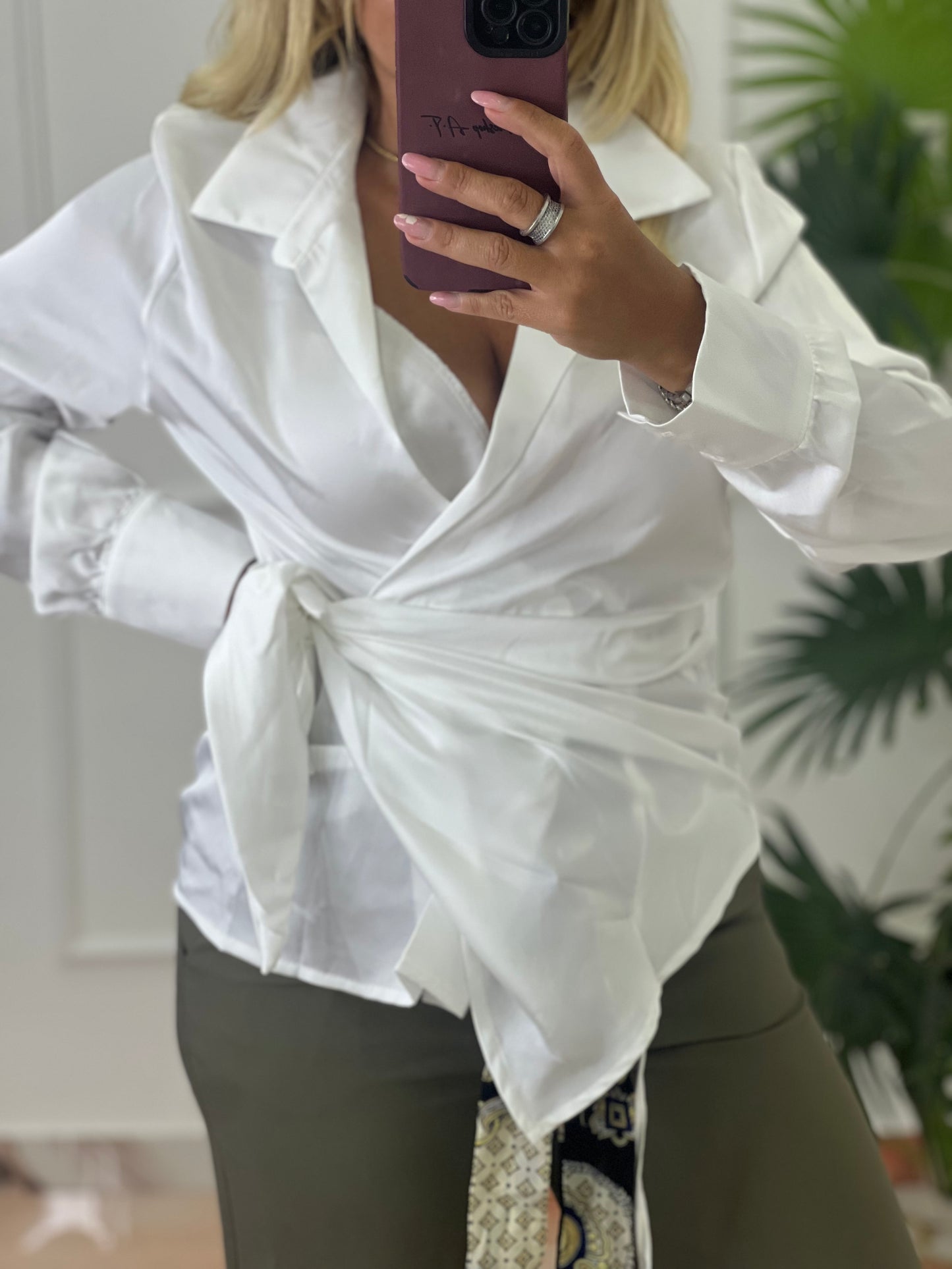 Camicia kimono bianca