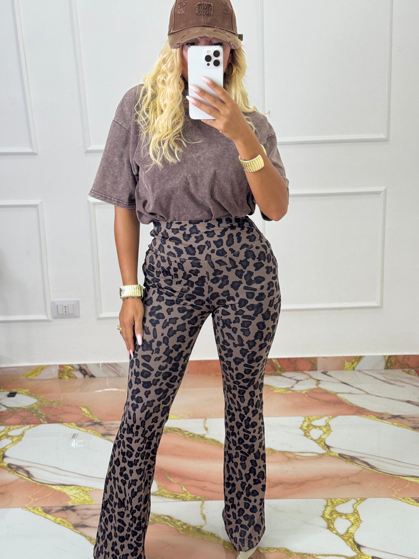 Pantalone tigrotto beige