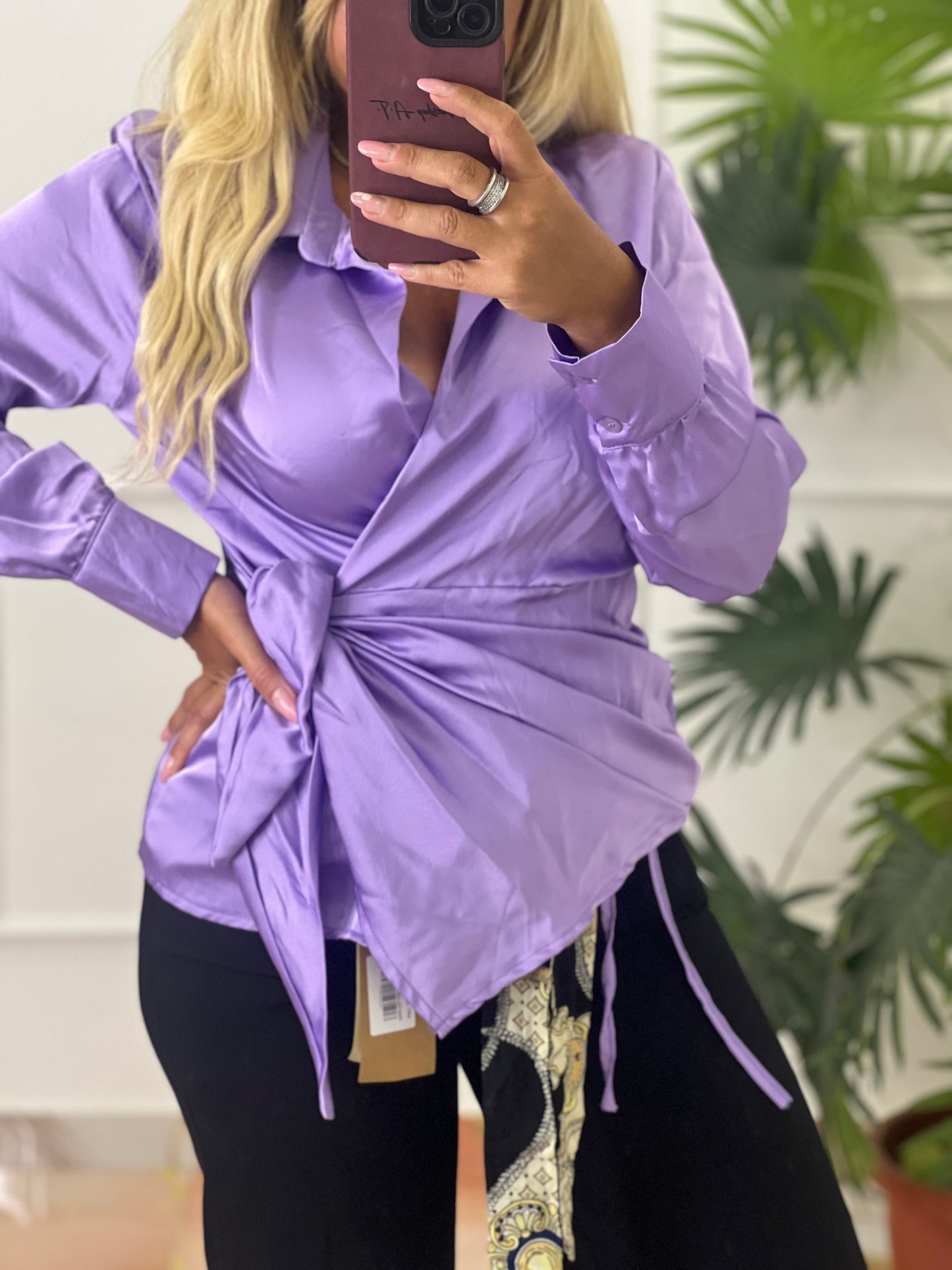Camicia kimono lilla