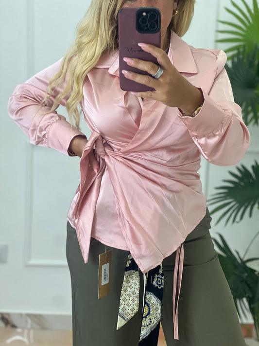 Camicia kimono rosa