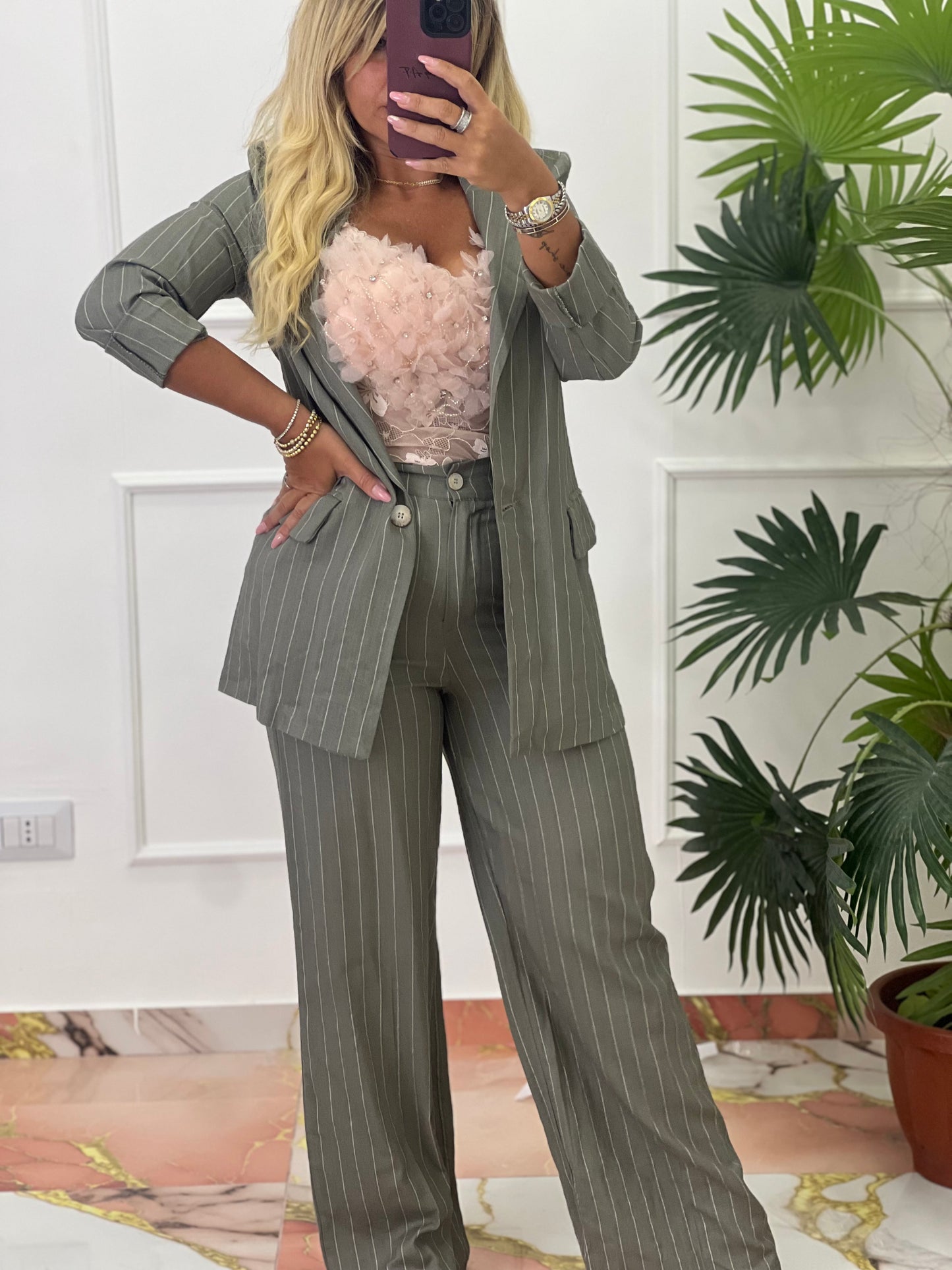Tailleur terry verde militare