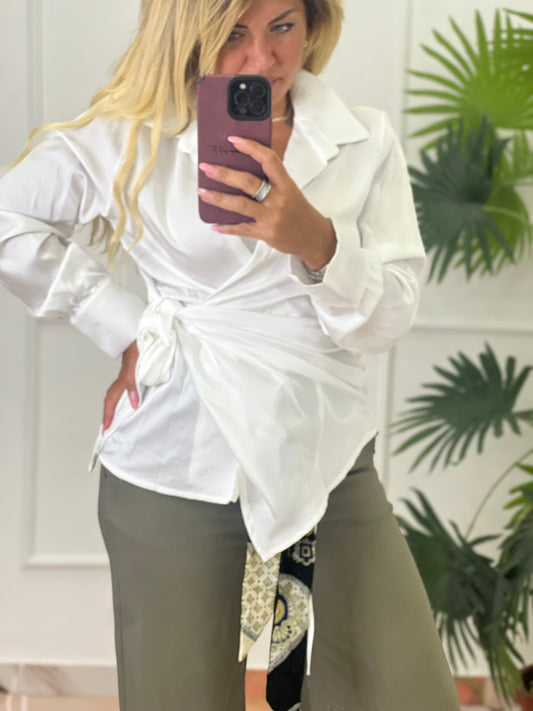 Camicia kimono bianca
