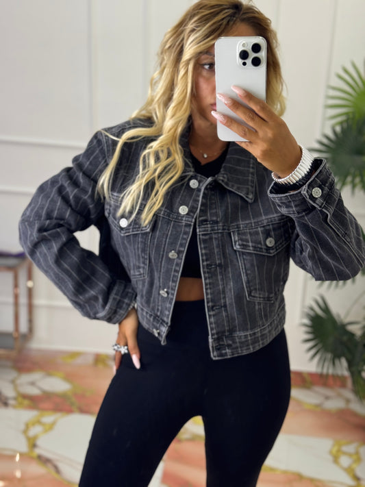 Giacca di jeans crop