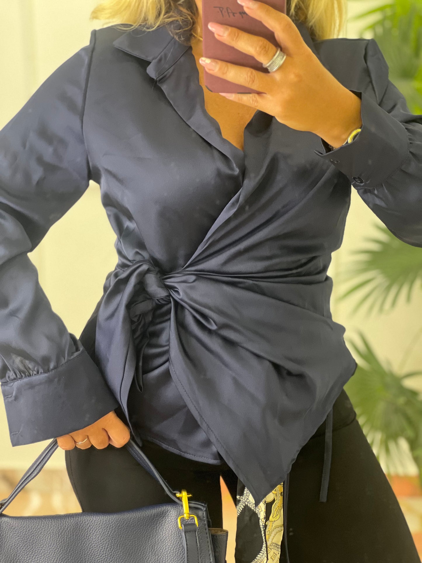 Camicia kimono blu navi