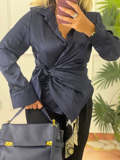 Camicia kimono blu navi