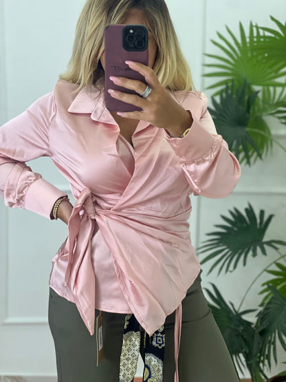 Camicia kimono rosa