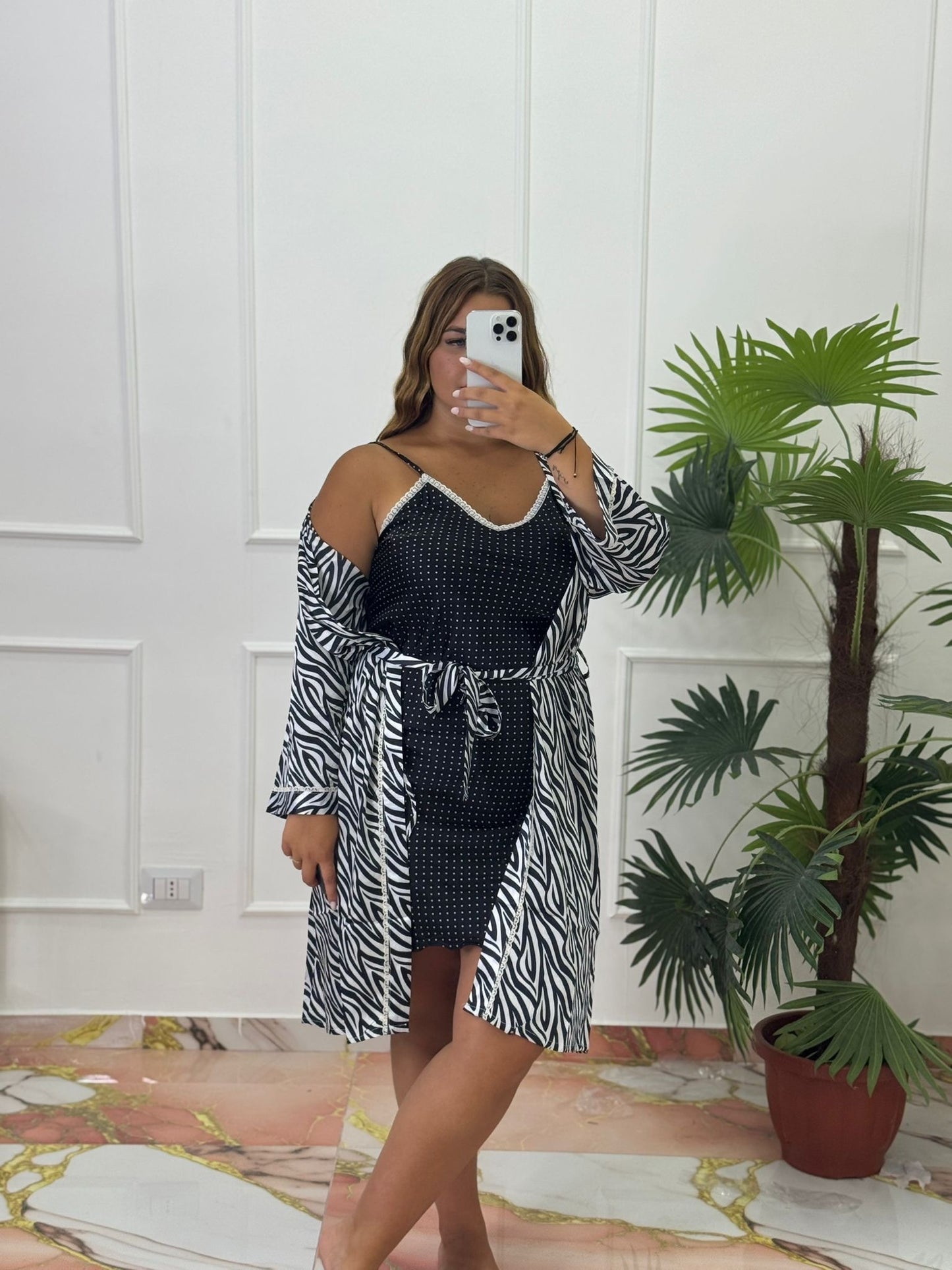 Pigiama zebra nero