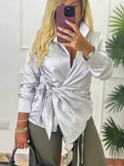 Camicia kimono perla
