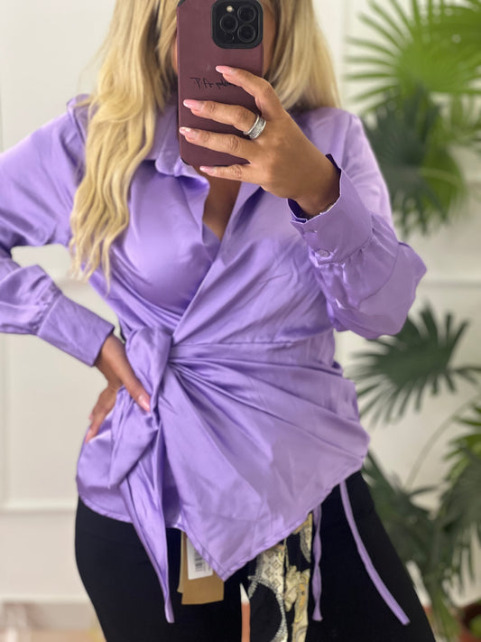 Camicia kimono lilla