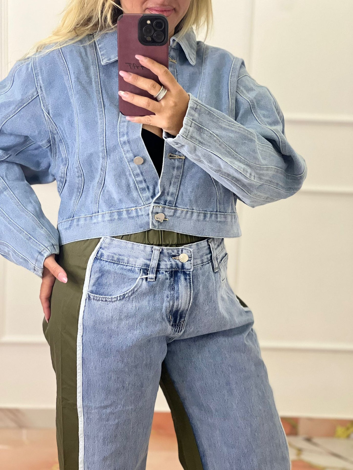 Giacca jeans over chiara