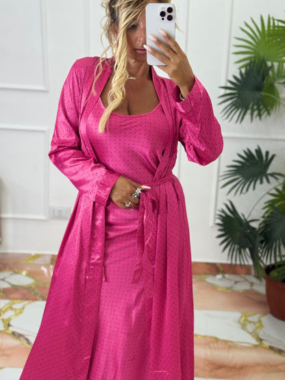 Pigiama A Pois Fucsia