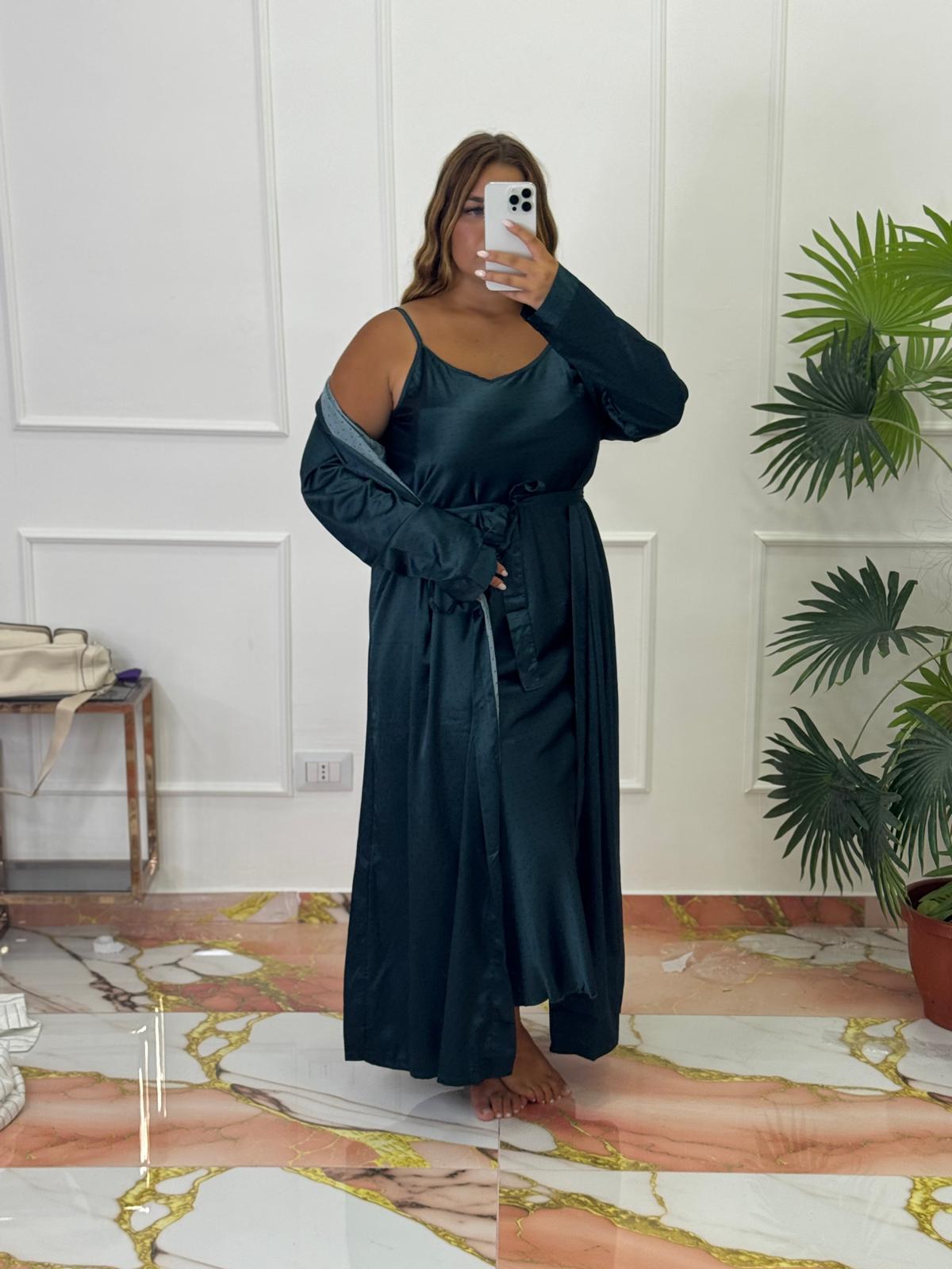 Pigiama A Pois Verde Bottiglia