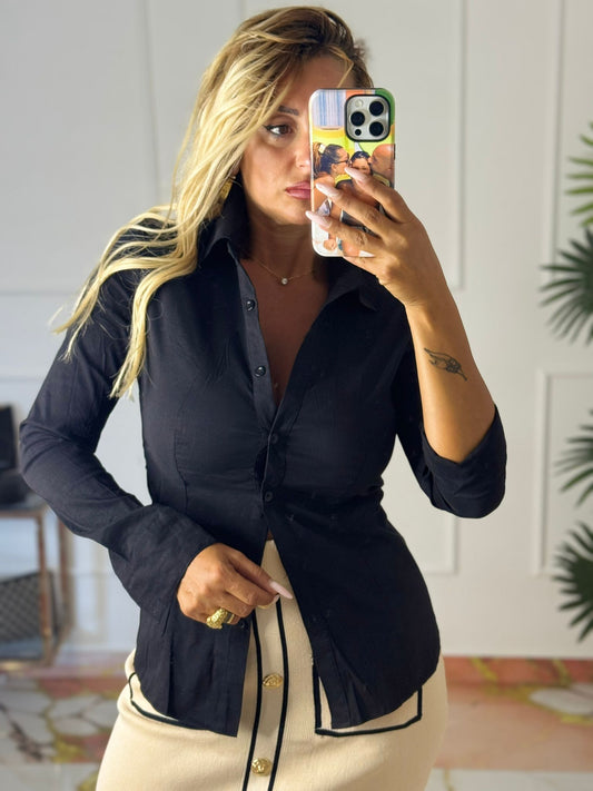 Camicia slim nera