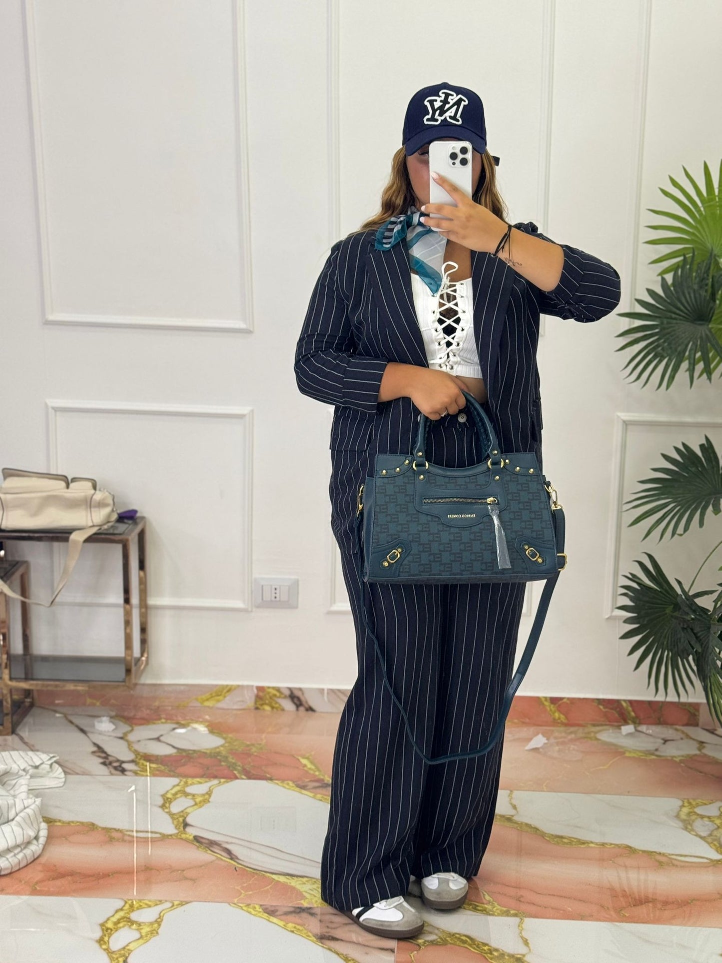 Tailleur terry blu