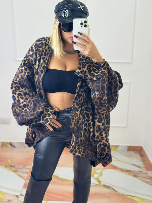 Giacca over leopardata