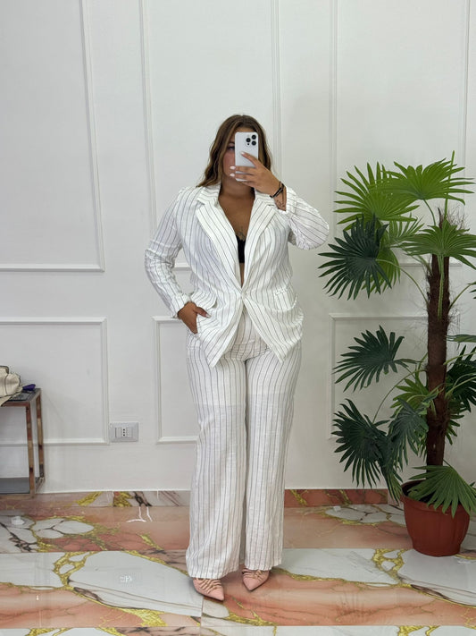Tailleur terry bianco