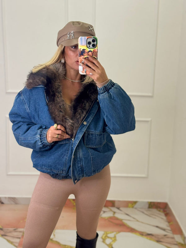 Giacca di jeans e pelliccia