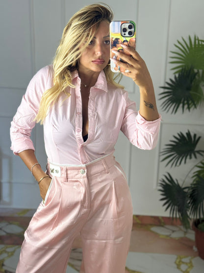 Camicia slim rosa