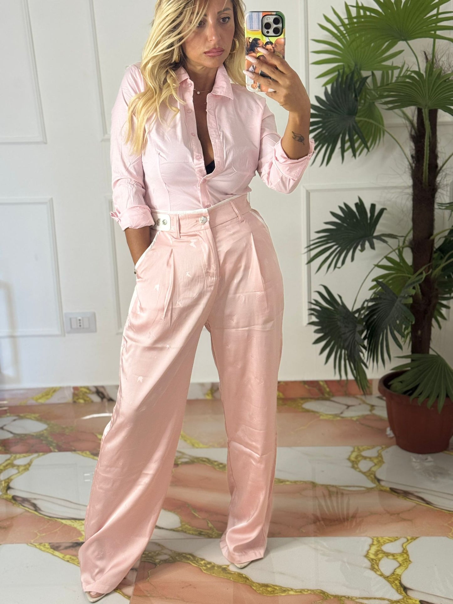 Pantalone butterfly rosa