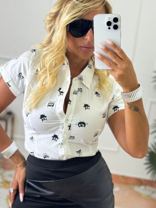 Camicia gufetta bianca